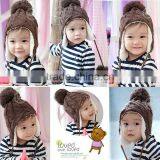 Baby Hat Warm Winter Cap For Baby Boy Girl Children's Crochet Earflap Hats Caps thumbnail-1