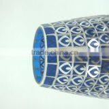 White With Blue Fashion Peacock Feather Pattern Handmade Decorative Flower Vase thumbnail-5