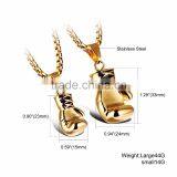 2017 Trending Fashion Stainless Steel Glove Boxing Gold Plated Men's Pendant Necklace thumbnail-6