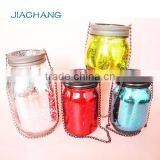 Acid Etch Luxury Scented Glass Candle Jar With Hanging Handle thumbnail-3