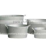 AYM Galvanized Zinc Vase,Galvanized Zinc Watering Can , Zinc Pot Planter, Zinc Planter for Gardening and Household thumbnail-1