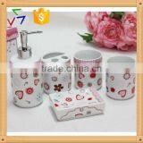 Flower Ceramic Bathroom Accessories Set thumbnail-1