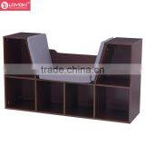 MDF Wood 6 Cube Storage Organizers Kids Bookcase With Reading Seat and Cushion thumbnail-4
