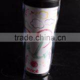 Plastic Paper Insert Coffee Thermos Travel Mug 12Oz thumbnail-5