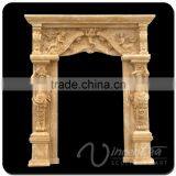 China Stone Carving Home Figure Decoration Archway Sunset Red Door Marble Frame thumbnail-4