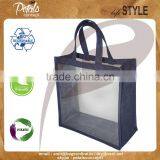 Clear Pvc Tote Bag With Jute - Made by Petals Concept - Promoted by .com thumbnail-2