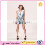 2016 Fashion New Design Sleeveless Floral Printing Deep V Women Plasuit thumbnail-1