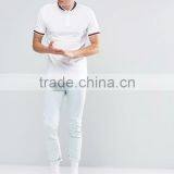 Custom Short Sleeve Baseball Collar Button Placket White Men's 100% Cotton Breathable Pique 200g Blank Casual Sport Polo T-Shirt thumbnail-4