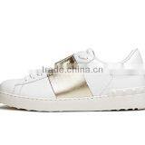 Adult White Black Leather Sneakers Shoe Liquidation Closeouts thumbnail-1