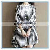 Polo Shirt Design Winter Korean Striped Dresses New Fashion Lady Dress thumbnail-4