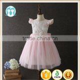 High Quality Boutique Girl Clothing Embroidery Flower Elegant Pink Fluffy Tulle Sleeveless Party Dresses Shiny Performance Dress thumbnail-1