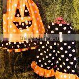 Custom Halloween Pumpkin Baby Girl Outfit Dress Top & Ruffles Pants Polk Dot Baby Cotton Outfits