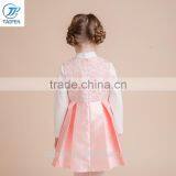Girl's Pleated Satin Dress With Flower Printed High Quality Party Dress Designs For Girl Sleeveless Dress thumbnail-4