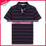 180gsm 65 Polyester 35 Cotton Wholesale Mens Custom Striped Polo Shirt thumbnail-1