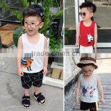 S17140A In stock boys summer cotton knitting pattern printed baby vest