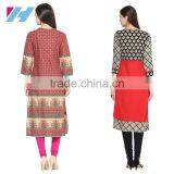 Lady Fashion Clothing Long Sleeve Cotton Kurti Designs thumbnail-2