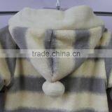 Winter Season Coral Fleece Baby Romper With Hood and Lining thumbnail-2