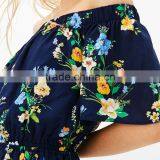 Best Sell Thin Collect and High Waist Floral Off-shoulder Jumpsuit thumbnail-5