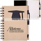 Spiral Hard Kraft Paper Cover Recycle Notebook With Pen thumbnail-1