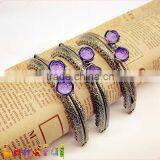 3.35inch Antique Brass Round Crystal Candy Bead Sewing Handmade Purse Frame thumbnail-1