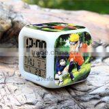 (Promotion Gift) Japanese Anime Naruto Alarm Clock LED Clock,7 Color Changing LED Digital Clock