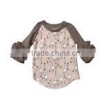 Wholesale Baby Ruffle Raglan T-shirt for Girls With Bunny thumbnail-5