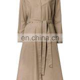MIKA2531 Collarless Cotton Belted Coat
