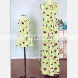 2019 Cotton Clothing Green Floral Printed Baby Summer Dresses Mother Daughter Matching Dresses thumbnail-5
