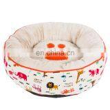 Orange Color Footprint Pattern Plush Washable Dog Mattress Bed Inserts thumbnail-1