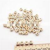 DIY Necklace Bracelet Material A-Z Letter Natural Wooden Block Beads thumbnail-6