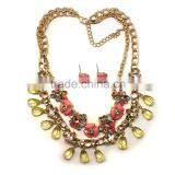Fashion Cheap Jewelry Set 2015 Wholesale Alloy Material Acrylic Flower Jewelry Sets Hot Sale Statement Jewelry Necklaces thumbnail-1