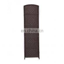 Black Movable Rattan Decorative Wood Panel Folding Screen Room Divider thumbnail-5