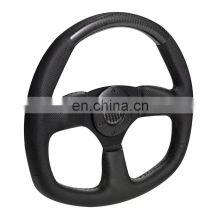 Univeral 13''/330mm Perforated Leather Race Steering Wheel, Classic Flat Carbon Steering Wheel thumbnail-2