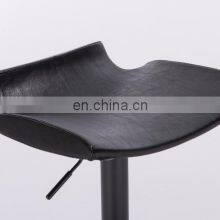 Modern Leather Swivel High Metal Bar Stool For Kitchen thumbnail-5