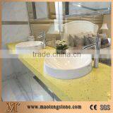 Hotel Man Made Yellow Quartz Bathroom Countertops