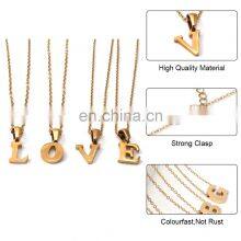 Gold Plated 18K Gold Plated Filled Pendant Charm A-Z Stainless Steel Letter Alphabet Initial Necklace thumbnail-5