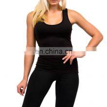 Custom Design Printed Gym Fitness Yoga Sexy Ladies Singlets Tank Top Gym One Color Pure Cotton Singlet for Women Girls thumbnail-1