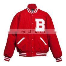 OEM Custom Leather Sleeve Chain Chenille Embroidery Bomber Flight Baseball Vintage Letterman Varsity Jacket for Men thumbnail-1