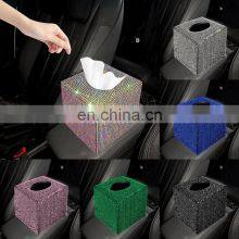 Creative Car Tissue Box Diamond Crystal Auto Tissue Holder Luxury Car Accessories Multifunction Bling Tissue Cover thumbnail-3