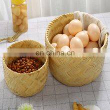 Handwoven Bamboo Storage Basket For Fuit and Toy Wicker Natural thumbnail-3