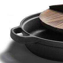 Thickened Flat Cast Iron Pan Domestic Pancake Pan Cast Iron Pot With Two Ears Metal Plate Pot Stove Baking Pan thumbnail-3