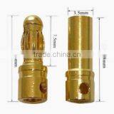Gold Tone Metal Banana Plug Male Female Banana Bullet Connector thumbnail-2