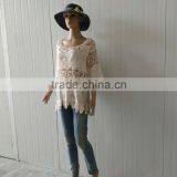 2016 Ladies Tops Hot Cotton Embroidery Lace Fabric Vest for Women Blouse thumbnail-6