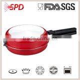 Aluminum Red Round Double Side Grill Pan With Removable Handle thumbnail-1