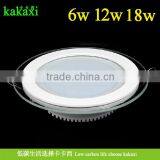 Round Glass LED Panel Light 6w 12w 18w SMD5730 LED Round Kitchen Lamp LED Ceiling Light