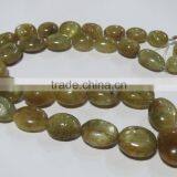 RARE Natural Chrysoberyl Cat's Eye Oval Stone Bead Necklace thumbnail-2