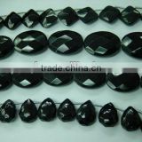 Hot seller black agate 15*20mm oval beads faceted jewelry