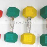 Rubber coated hex dumbbell color