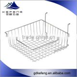 wire basket on slatwall, supermarket slatwall display basket KF-C129