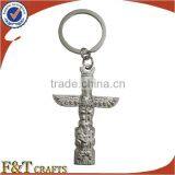 fashion customize design 3D matt silver metal cross keychain for gifts